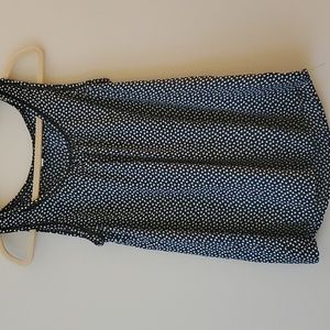 Loft black with white hearts blouse